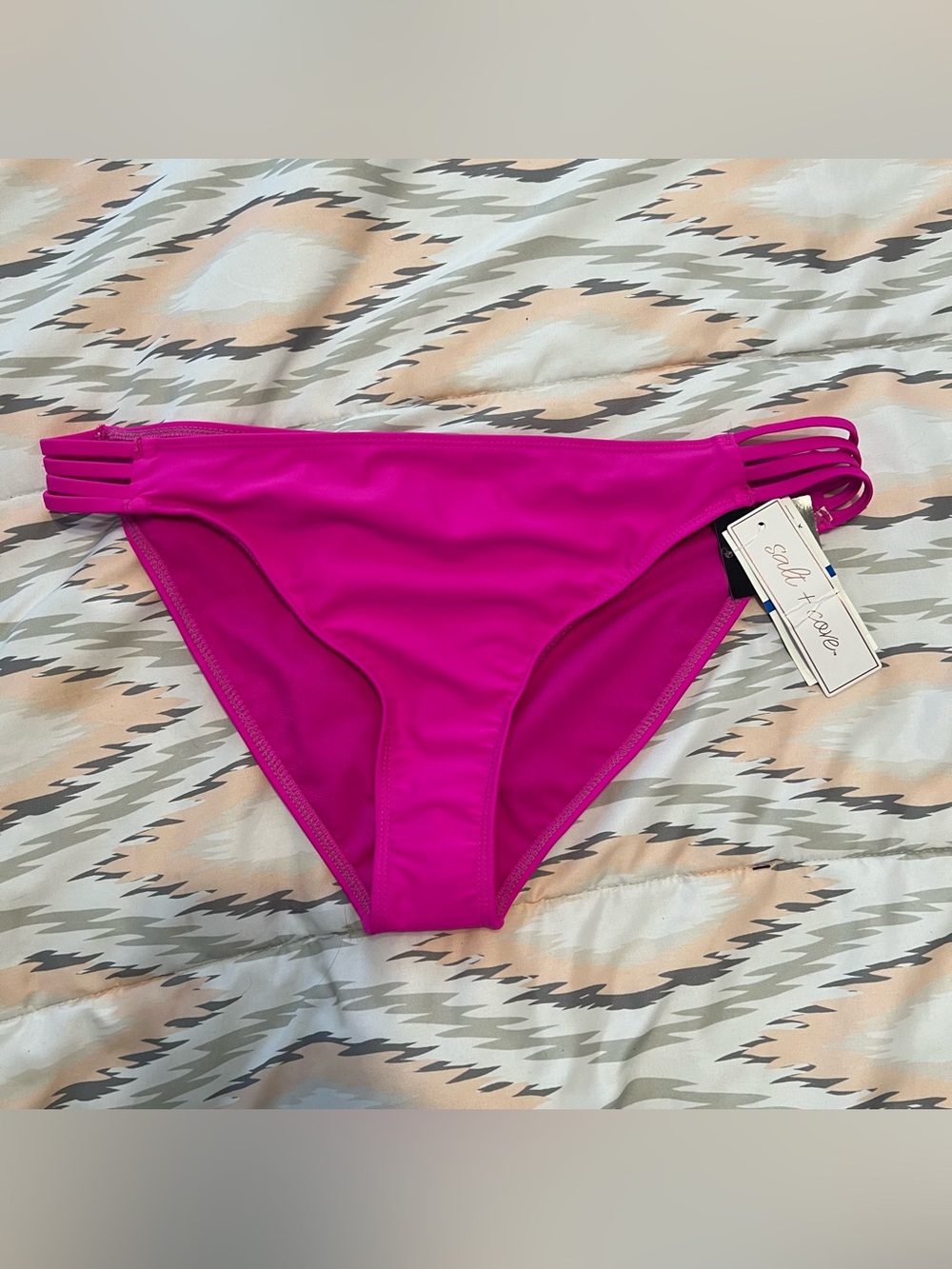 Women's Strappy Magenta Bikini Bottom